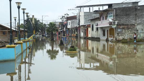 Algunos sectores de Babahoyo bajo el agua el pasado 8 de marzo debido a las fuertes lluvias.