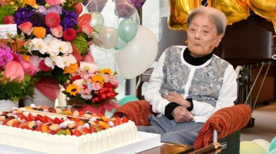 La japonesa Tomiko Itooka en su cumpleaños 116, el 22 de agosto de 2024.