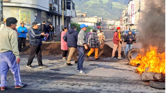 protesta en la avenida Mariscal Sucre