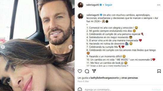 Publicación en Instagram de Valeria Gutiérrez junto al cantante argentino Axel.