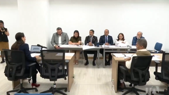 Candidatos a jueces de la Corte Constitucional, en una audiencia oral en Quito, el 7 de enero de 2025.