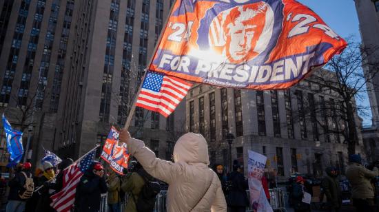 Partidarios de Donald Trump reunidos en Nueva York, el 10 de enero de 2025.