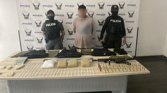 Jostin G., presunto miembro de los Tiguerones, fue detenido en Guayaquil con armas y droga.