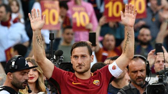 Francesco Totti, histórico jugador de la Roma, en un homenaje el 28 de mayo de 2017.