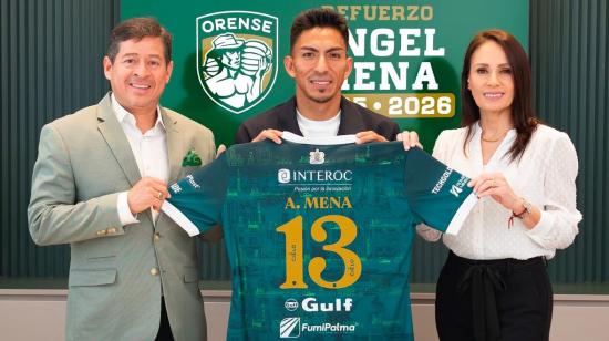 Ángel Mena fue presentado como nuevo jugador de Orense SC, el 16 de enero de 2024.