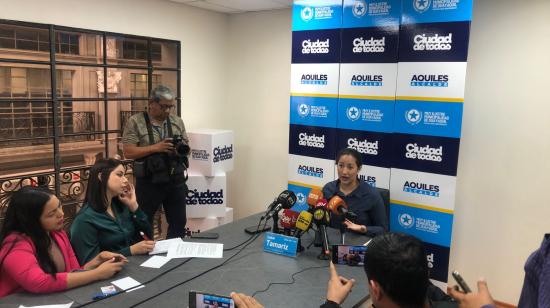 Isabel Tamariz, directora de Ambiente del Municipio de Guayaquil, ofreció una rueda de prensa este jueves 16 de enero de 2025.