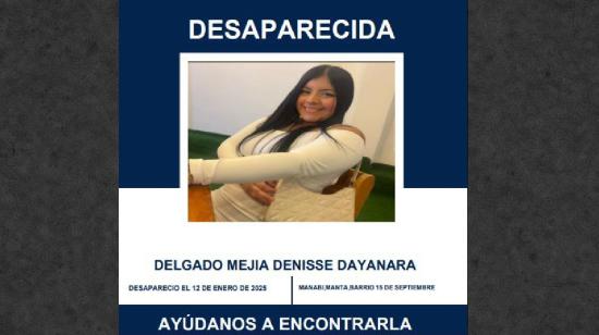 Ficha de la desaparición de Dayana Delgado publicada por la Policía Nacional este 16 de enero de 2025.