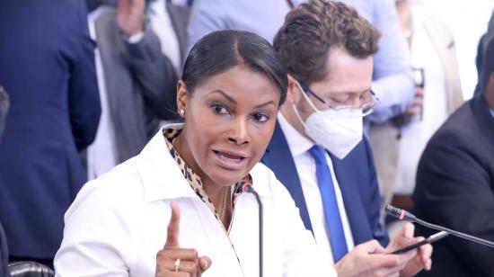 Diana Salazar, exfiscal General del Estado, durante una comparecencia en la Asamblea Nacional, el 10 de mayo del 2022.