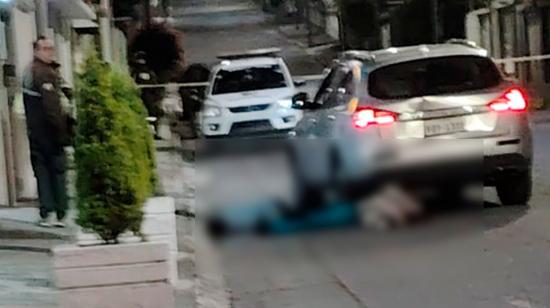 Pareja hallada sin vida en el sector de La Concepción, en el norte de Quito, este 5 de junio de 2025.