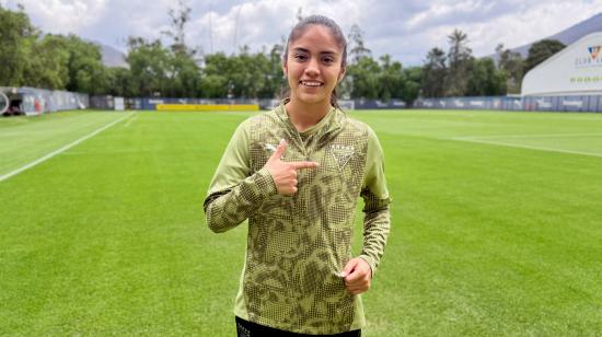 Rosa Flores, jugadora de Liga de Quito, durante una entrevista con PRIMICIAS, el 1 de octubre de 2026.