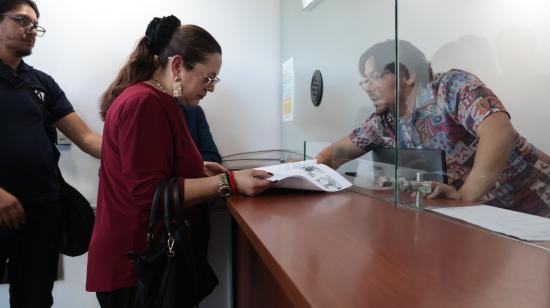La jueza de la CNJ y aspirante a Fiscal del Estado, Daniella Camacho, presenta su apelación ante el CPCCS el 15 de octubre de 2026.