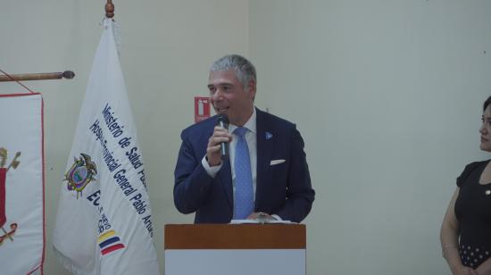 Vincenzo Giannatassio, director general de Dedalus en Italia, Brasil y América Latina, durante la presentación de un prototipo de aplicación para dispositivos móviles y web, el 19 de octubre de 2026.