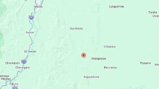 Imagen del epicentro del temblor en Morona Santiago, 20 de octubre de 2026.