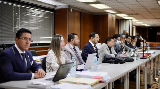 Exvocales del Consejo de la Judicatura procesados por tráfico de influencias el 20 de octubre de 2026 durante la audiencia en la Corte Nacional de Justicia.