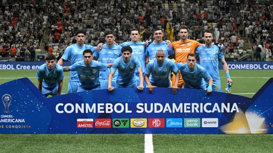 Los jugadores del Montevideo City Torque previo al encuentro de ida por la semifinal de la Copa Sudamericana ante el Atlético Mineiro.