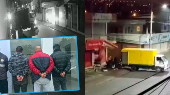 Sospechosos detenidos por robo de cajeros automáticos en Quito.