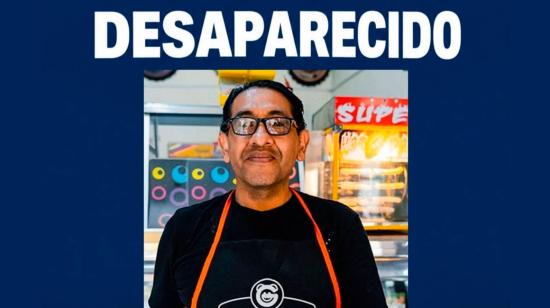 Publicación difundida por la familia de Patricio Ayora para reportar su desaparición en Cuenca.
