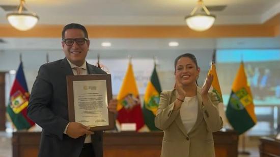 Alexandro Tonello, candidato a la Prefectura de Pichincha, cuando renunció a su cargo de viceprefecto de la provincia, el 13 de agosto de 2026.