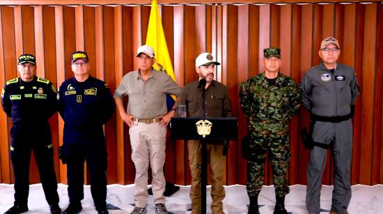 El presidente de Colombia, Abelardo De La Espriella, da una declaración a los medios de comunicación, el 29 de octubre de 2026.