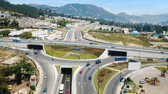 Imagen de archivo del intercambiador de Carapungo, Panamericana Norte, 21 de febrero de 2019.