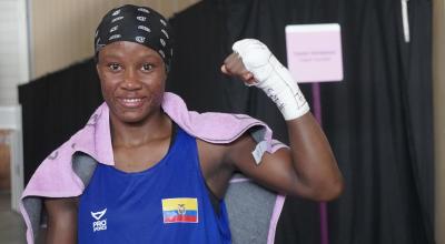 María José Palacios, tras su combate por los octavos de final, en los Juegos Olímpicos de París, el 29 de julio de 2024.