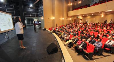 Verónica Artola, gerenta general del Banco Centrall, durante una rendición de cuentas.