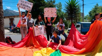 Manifestación de apoyo al matrimonio igualitario en Quito.