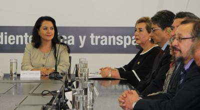 Foto Archivo: visita protocolar de Paulina Aguirre, presidenta de la Corte Nacional de Justicia, al Consejo de la Judicatura.