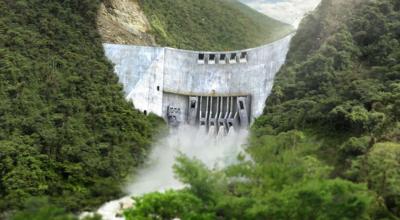 Así sería la presa del proyecto Cardenillo, en Morona Santiago, según CELEC. Este en un diseño de julio de 2019.