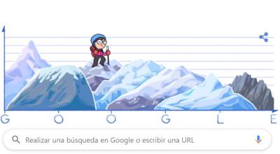 Google recuerda a la primera mujer en coronar el Everest: Junko Tabei. 