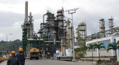 Una vista general de la refinería de Esmeraldas, el 27 de septiembre de 2019.