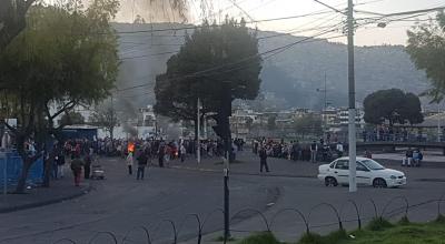 Inmediaciones del Mercado Mayorista de Quito el 12 de octubre.