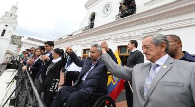 El presidente Lenín Moreno en el Palacio de Carondelet.