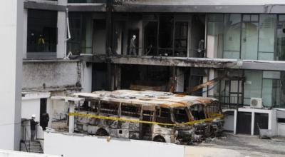 Vista general del edificio en ruinas de la Contraloría General del Estado, el miércoles 6 de noviembre de 2019.