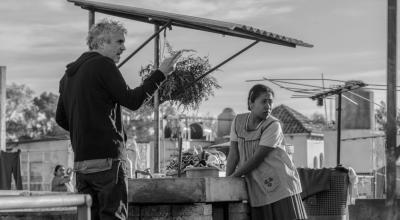 Alfonso Cuarón durante el rodaje de 'Roma'