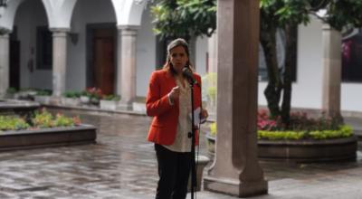 La ministra de Gobierno, María Paula Romo, en el Palacio de Gobierno, el 12 de noviembre de 2019.