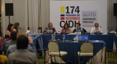 Una de las sesiones finales del 174 Período de Sesiones de la CIDH en Quito.