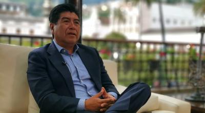 El alcalde de Quito, Jorge Yunda, durante una entrevista en su despacho, el 16 de diciembre de 2019.