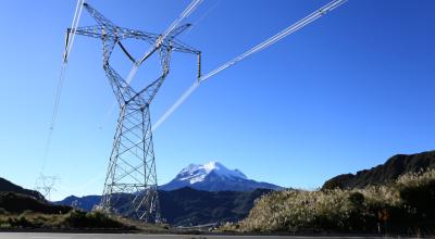 Red de alta tensión de San Rafael en el tramo de El Inga, el 2 de enero de 2020.