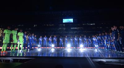 Presentación del equipo de Emelec para la temporada 2020, el 31 de enero, en Guayaquil.