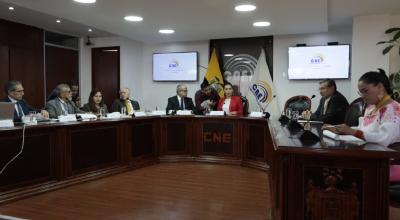 Los miembros del CNE y los jueces del TCE mantuvieron una reunión de trabajo este 6 de febrero de 2020.