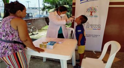 En la unidad médica del MSP en Samborondón se realiza el triaje a pacientes con síntomas respiratorios, desde el 12 de marzo. 