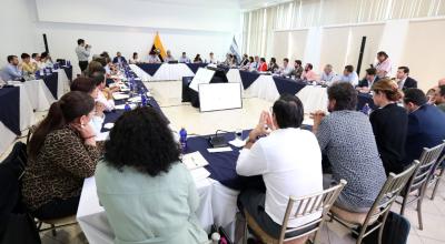 El presidente Lenín Moreno lideró una reunión del gabinete ampliado en Guayaquil, el 6 de marzo de 2020.