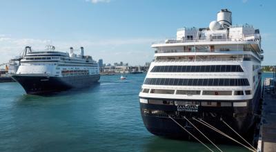 Los cruceros Rotterdam y Zaandam desembarcaron en el estado de Florida, este jueves 2 de abril.