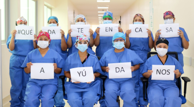 Personal médico del hospital Los Ceibos publicó en redes sociales el mensaje de "quédate en casa".