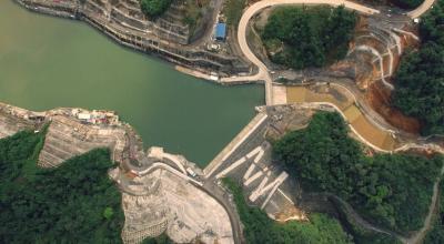 Imagen referencial de la Central Hidroeléctrica Coca Codo Sinclair tomada desde el aire, en 2016.