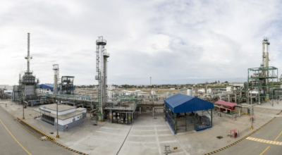 Vista panorámica de la Refinería de La Libertad ubicada en la provincia de Santa Elena.