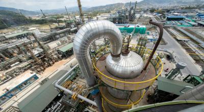 Imagen aérea de la Refinería de Esmeraldas.