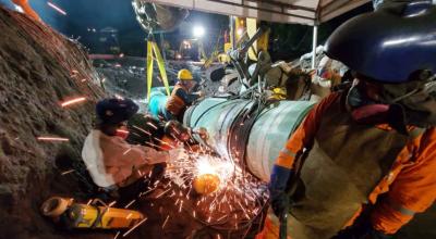 Trabajos de reparación del Oleoducto de Crudos Pesados (OCP), 7 de mayo de 2020.