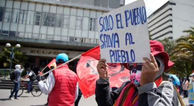 Gremios de trabajadores protestaron este 18 de mayo de 2020 en contra de las reformas laborales planteadas en la Ley Humanitaria.